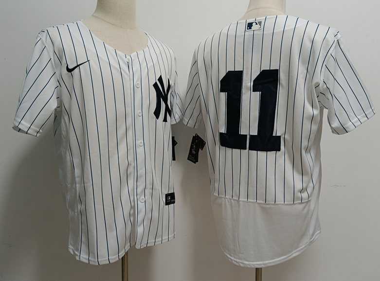 Mens New York Yankees #11 Anthony Volpe White Stitched Flex Base Nike Jersey